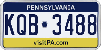 PA license plate KQB3488