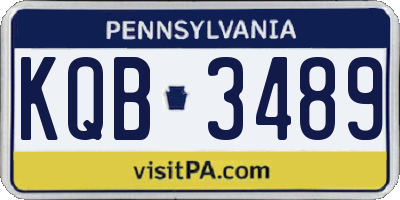 PA license plate KQB3489