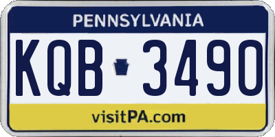 PA license plate KQB3490