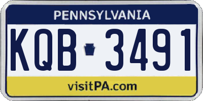 PA license plate KQB3491