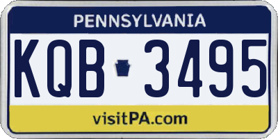 PA license plate KQB3495