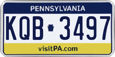 PA license plate KQB3497