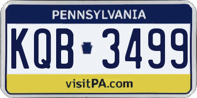 PA license plate KQB3499