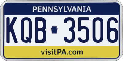 PA license plate KQB3506