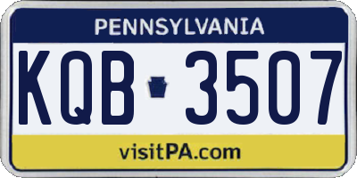 PA license plate KQB3507