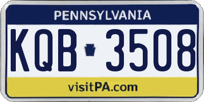 PA license plate KQB3508