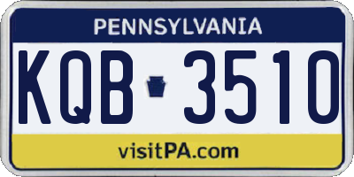 PA license plate KQB3510