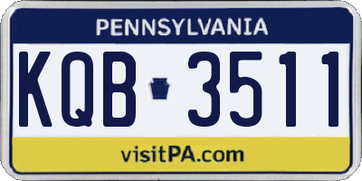 PA license plate KQB3511