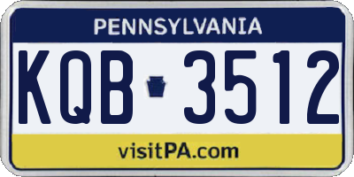 PA license plate KQB3512