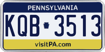 PA license plate KQB3513