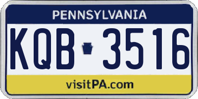 PA license plate KQB3516