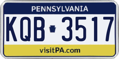 PA license plate KQB3517