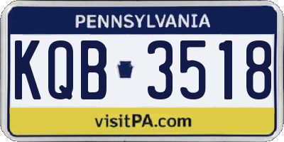 PA license plate KQB3518