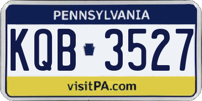 PA license plate KQB3527
