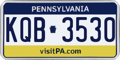 PA license plate KQB3530