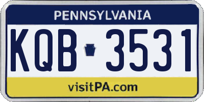 PA license plate KQB3531