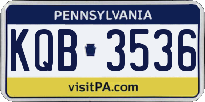 PA license plate KQB3536