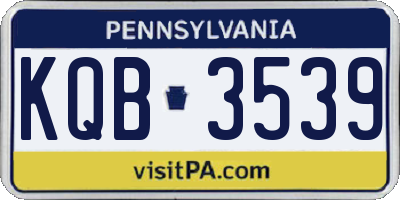 PA license plate KQB3539