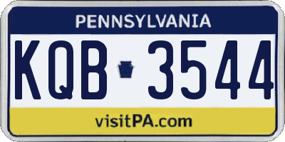 PA license plate KQB3544