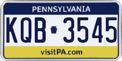 PA license plate KQB3545