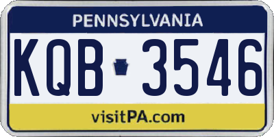 PA license plate KQB3546