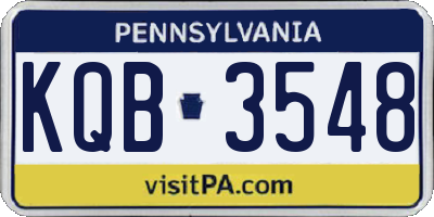 PA license plate KQB3548