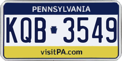 PA license plate KQB3549