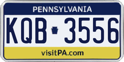 PA license plate KQB3556