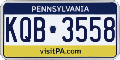 PA license plate KQB3558