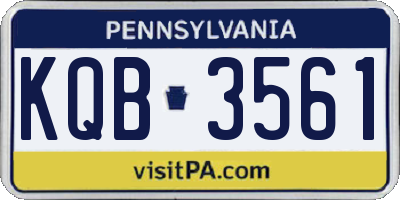 PA license plate KQB3561