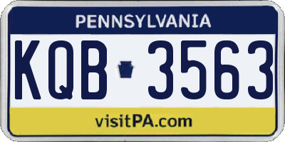 PA license plate KQB3563