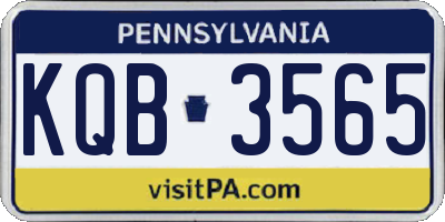PA license plate KQB3565
