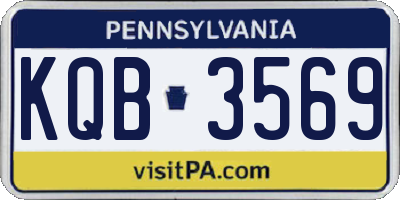PA license plate KQB3569