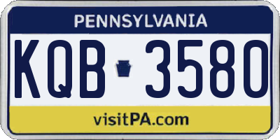 PA license plate KQB3580