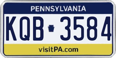 PA license plate KQB3584