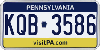 PA license plate KQB3586