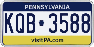PA license plate KQB3588