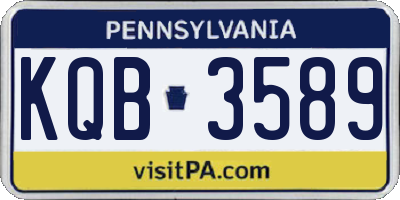 PA license plate KQB3589