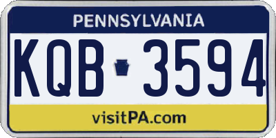 PA license plate KQB3594