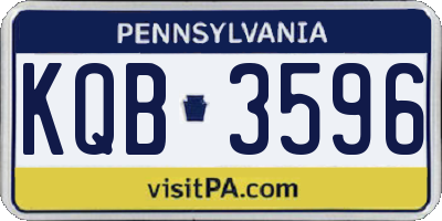 PA license plate KQB3596