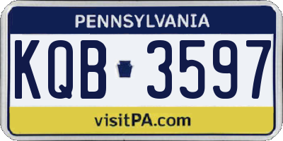 PA license plate KQB3597