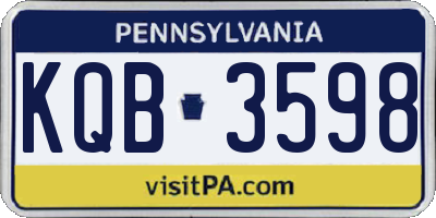 PA license plate KQB3598