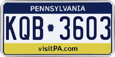 PA license plate KQB3603