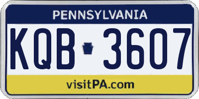 PA license plate KQB3607