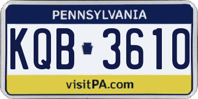 PA license plate KQB3610