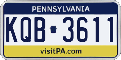 PA license plate KQB3611