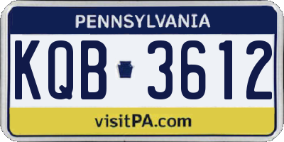 PA license plate KQB3612