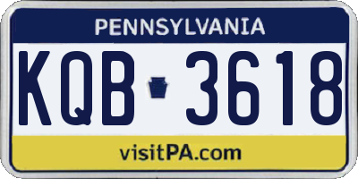 PA license plate KQB3618