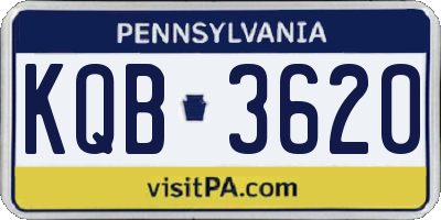 PA license plate KQB3620