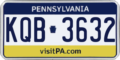 PA license plate KQB3632